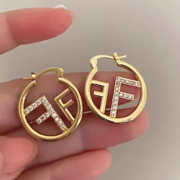 Anthropologie Jewelry - Anthropologie Gold and Silver Crystal Hoop Earrings